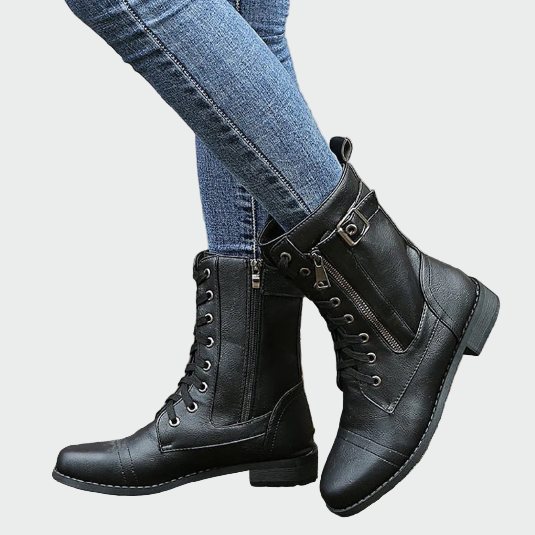 Anaïs - Bottes Militaires Cuir