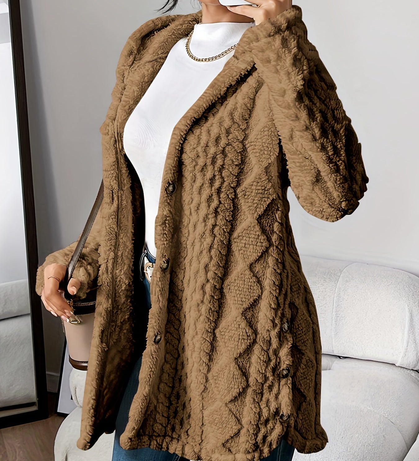 Anaïs - Manteau Capuche Peluche