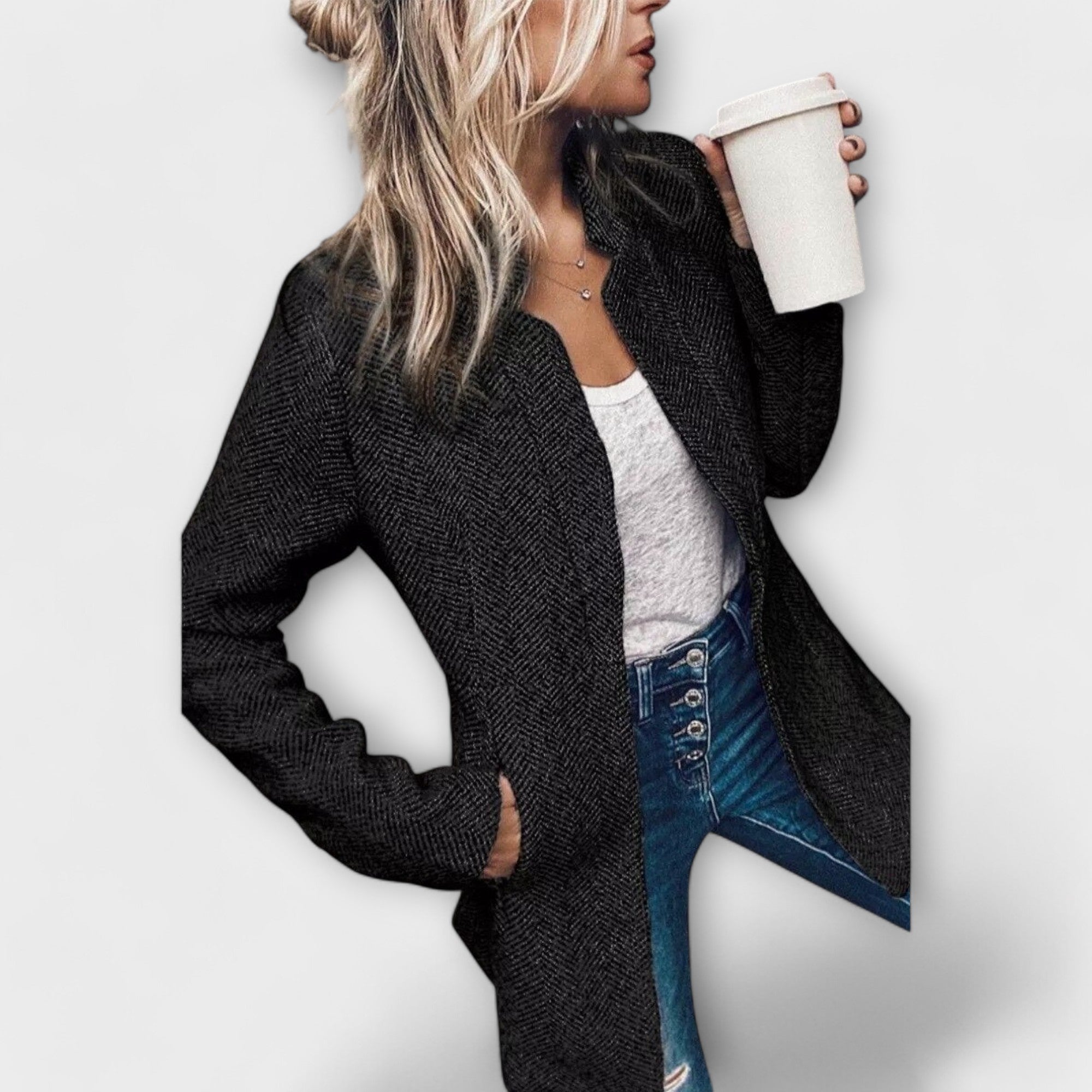 Sarah - Manteau Élégant Tweed