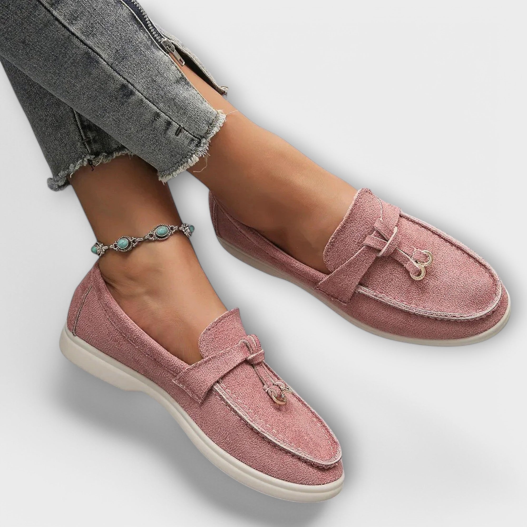 Inès - Mocassins Beiges Lacet
