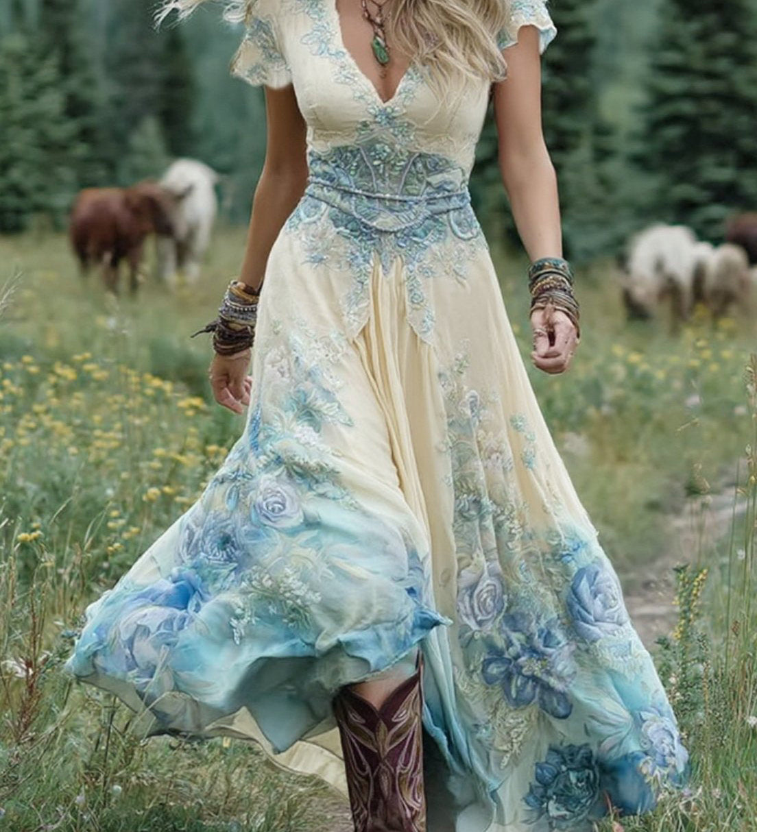 Inès - Robe Maxi Florale
