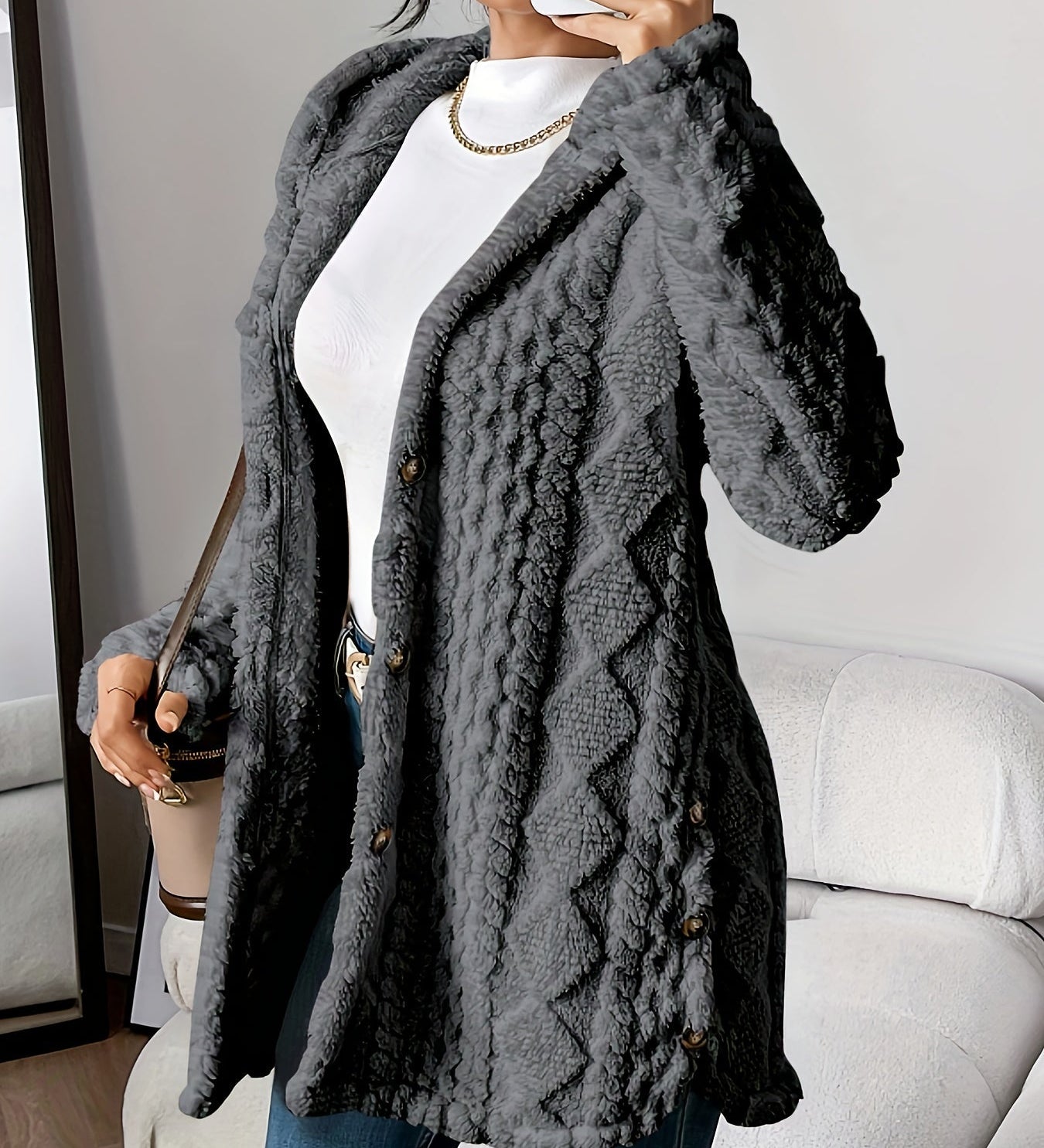 Anaïs - Manteau Capuche Peluche