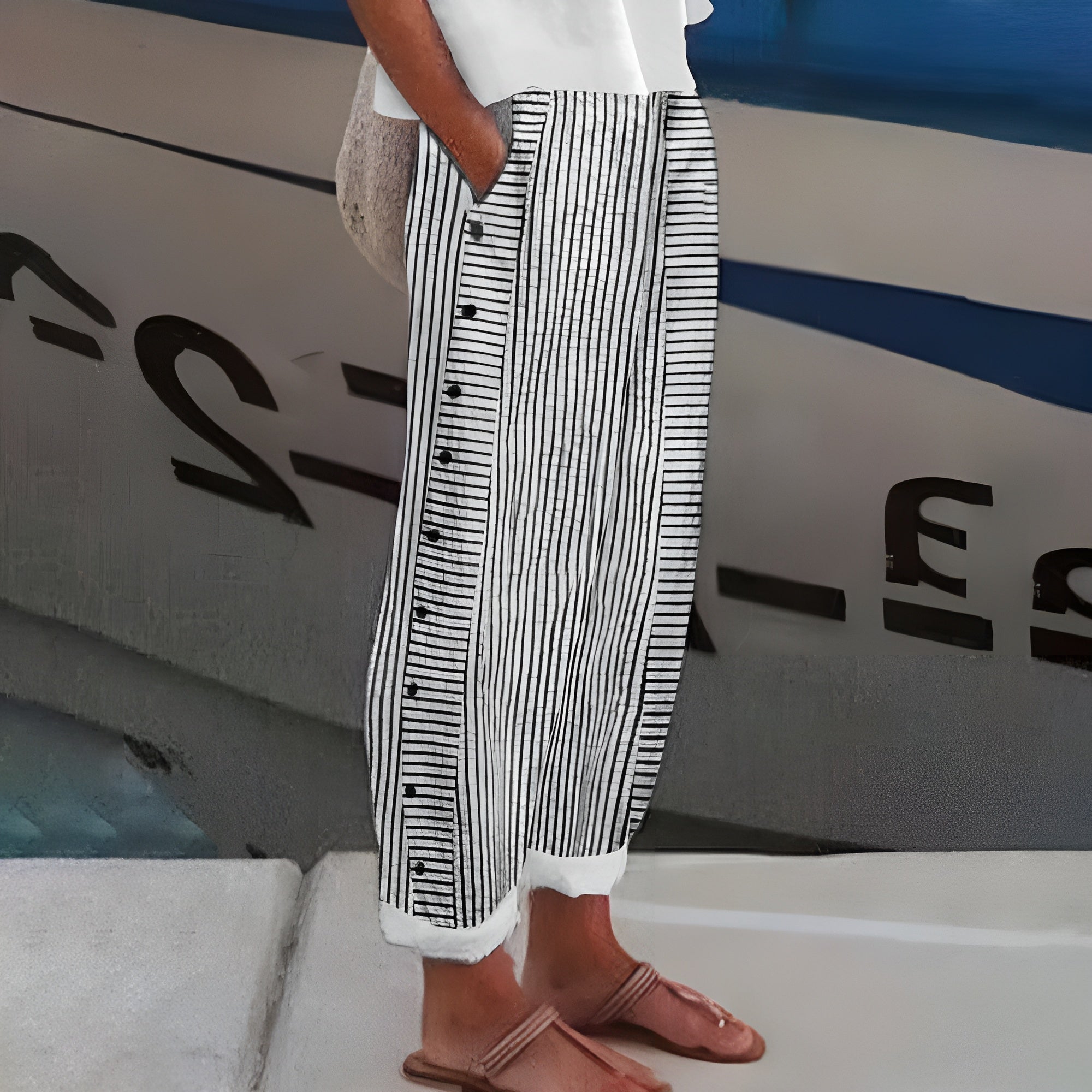 Clara - Pantalon Lin Élégant