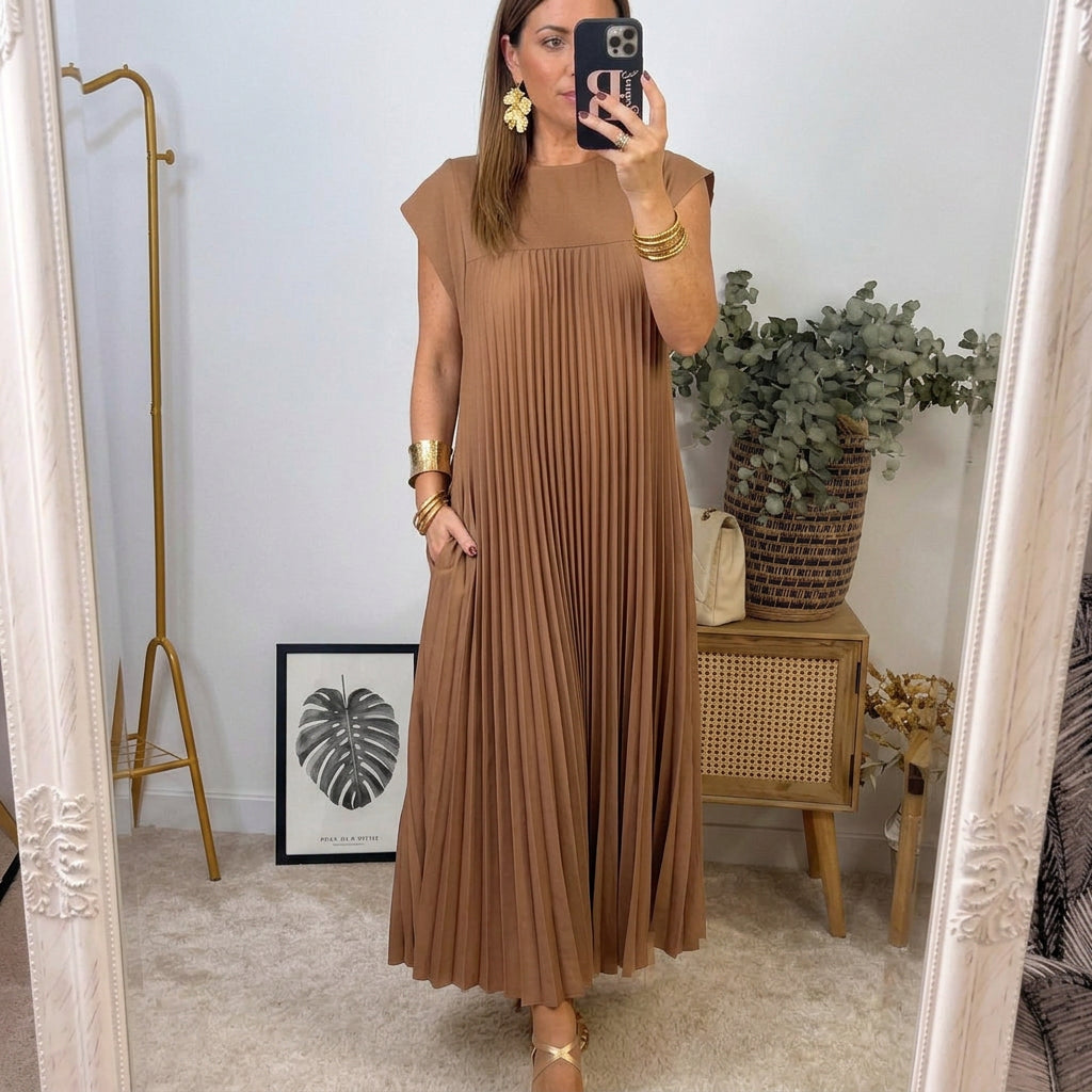 Inès - Robe Maxi Plissée