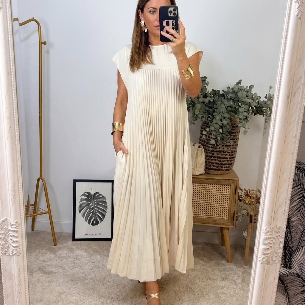Inès - Robe Maxi Plissée