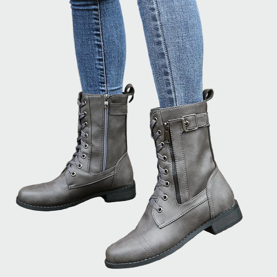 Anaïs - Bottes Militaires Cuir