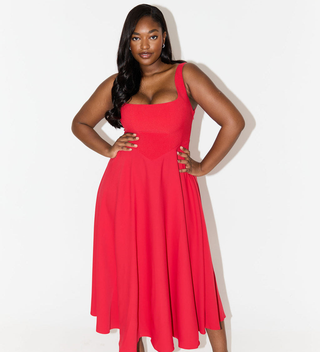 Justine - Robe Midi Élégante