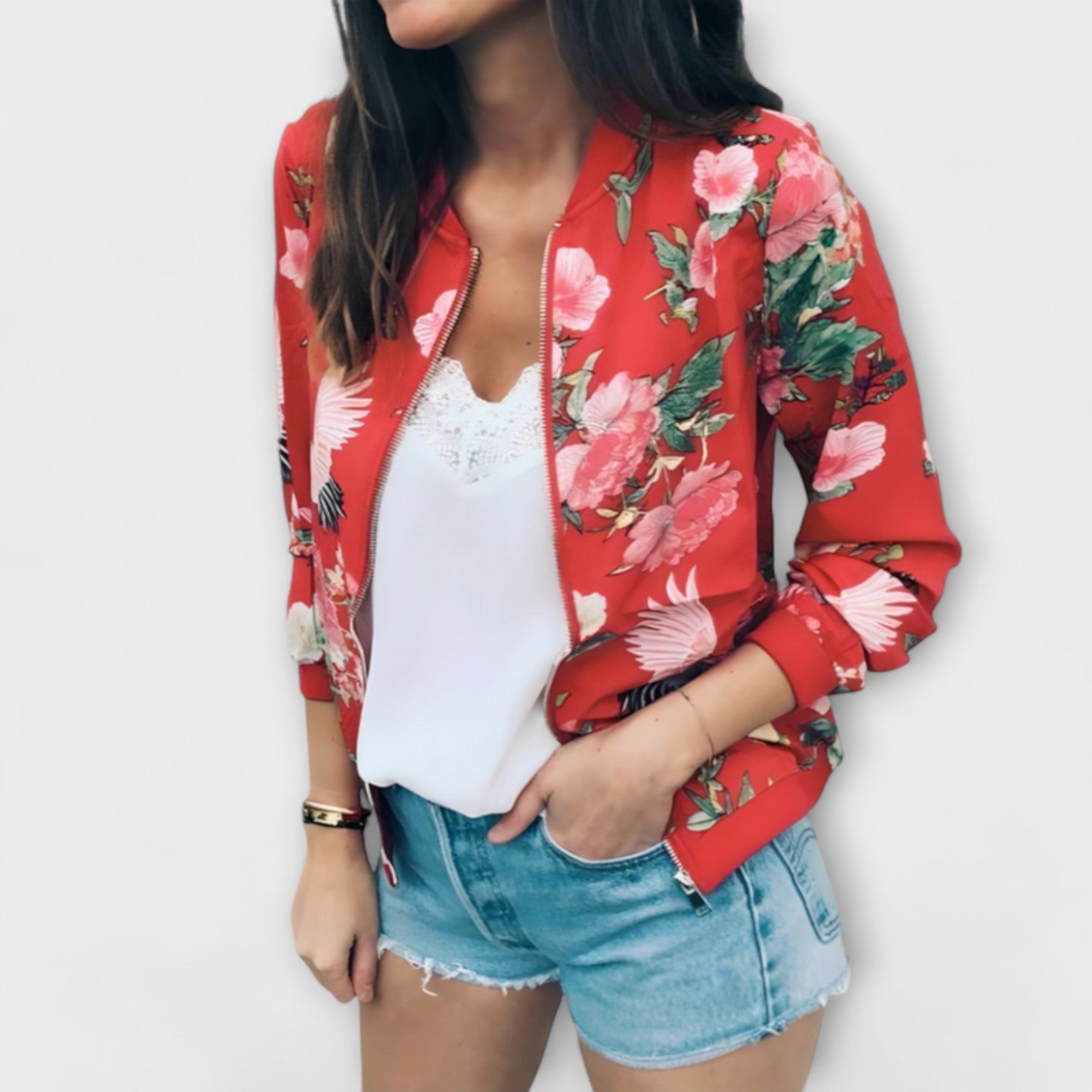 Inès - Veste Bomber Florale