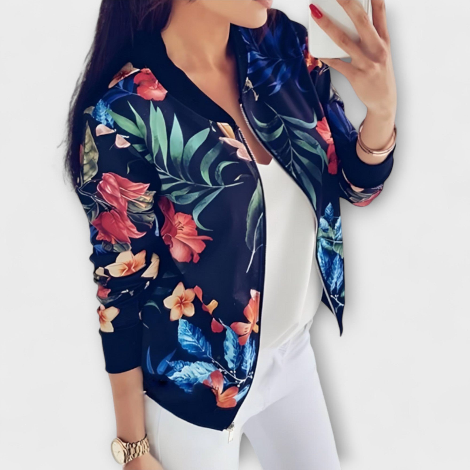Inès - Veste Bomber Florale
