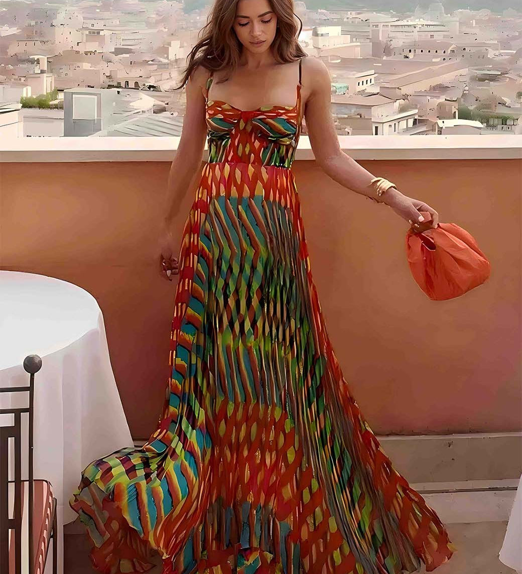 Sarah - Robe Maxi Abstraite